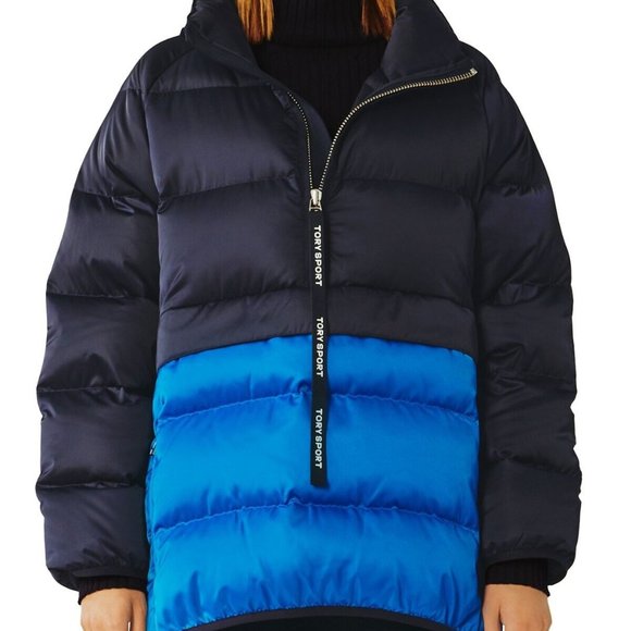❤️ $398 TORY BURCH SPORT Puffer Packable Quilted Down Satin Pullover Jacket - Picture 2 of 5